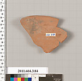 Terracotta fragment of an amphora (jar), Terracotta, Greek, Attic