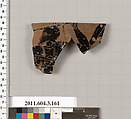 Terracotta fragment of an amphora (jar), Terracotta, Greek, Attic