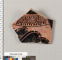 Terracotta fragment of an amphora (jar), Terracotta, Greek, Attic
