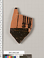 Terracotta fragment of an amphora (jar), Terracotta, Greek, Attic