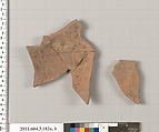 Terracotta fragments of an amphora (jar), Terracotta, Greek, Attic