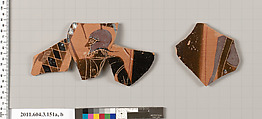 Terracotta fragments of an amphora (jar), Terracotta, Greek, Attic