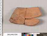 Terracotta fragment of a neck-amphora (jar), Terracotta, Greek, Attic