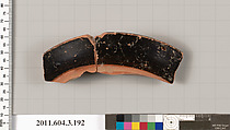 Terracotta fragment of a neck-amphora (jar), Terracotta, Greek, Attic