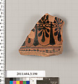 Terracotta fragment of a neck-amphora (jar), Terracotta, Greek, Attic