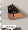 Terracotta fragment of a neck-amphora (jar), Terracotta, Greek, Attic