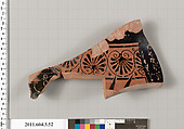 Terracotta fragment of a pelike (jar), Terracotta, Greek, Attic