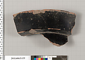 Terracotta fragment of an amphora (jar), Terracotta, Greek, Attic