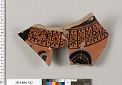 Terracotta fragment of an amphora (jar), Terracotta, Greek, Attic