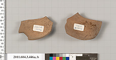 Terracotta fragments of a neck-amphora (jar), Terracotta, Greek, Attic