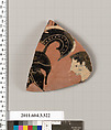 Terracotta fragment of a neck-amphora (jar), Terracotta, Greek, Attic