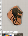 Terracotta fragment of a neck-amphora (jar), Terracotta, Greek, Attic