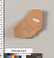 Terracotta fragment of a neck-amphora (jar), Terracotta, Greek, Attic