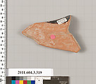 Terracotta fragment of a neck-amphora (jar), Terracotta, Greek, Attic