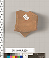 Terracotta fragment of a neck-amphora of Nicosthenic shape (jar), Terracotta, Greek, Attic