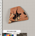 Terracotta fragment of a neck-amphora (jar), Terracotta, Greek, Attic