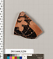 Terracotta fragment of a neck-amphora (jar), Terracotta, Greek, Attic