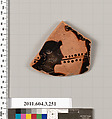 Terracotta fragment of a neck-amphora (jar), Terracotta, Greek, Attic