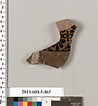 Terracotta fragment of an amphora (jar)?, Terracotta, Greek, Attic