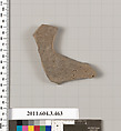 Terracotta fragment of an amphora (jar)?, Terracotta, Greek, Attic