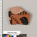 Terracotta fragment of an amphora (jar), Terracotta, Greek, Attic