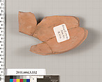 Terracotta fragment of a neck-amphora (jar), Terracotta, Greek, Attic