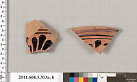 Terracotta fragments of a neck-amphora (jar)?, Terracotta, Greek, Attic