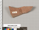 Terracotta fragment of a neck-amphora (jar), Terracotta, Greek, Attic