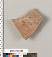 Terracotta fragment of a neck-amphora (jar), Terracotta, Greek, Attic