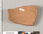 Terracotta fragment of a neck-amphora (jar), Terracotta, Greek, Attic