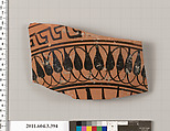 Terracotta fragment of a neck-amphora (jar), Terracotta, Greek, Attic