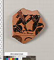 Terracotta fragment of a neck-amphora (jar), Terracotta, Greek, Attic