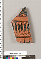 Terracotta fragment of a neck-amphora (jar), Terracotta, Greek, Attic