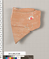 Terracotta fragment of a neck-amphora (jar), Terracotta, Greek, Attic