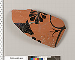 Terracotta fragment of a neck-amphora (jar), Terracotta, Greek, Attic