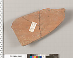 Terracotta fragment of a neck-amphora (jar), Terracotta, Greek, Attic