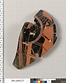 Terracotta fragment of an amphora (jar), Terracotta, Greek, Attic