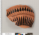 Terracotta fragment of an neck-amphora (jar), Terracotta, Greek, Attic