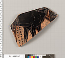 Terracotta fragment of an amphora (jar), Terracotta, Greek, Attic