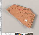 Terracotta fragment of an amphora (jar), Terracotta, Greek, Attic