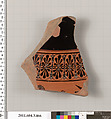 Terracotta fragment of an amphora (jar), Terracotta, Greek, Attic