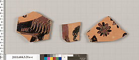 Terracotta fragments of an oinochoe (jug), Terracotta, Greek, Attic