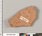 Terracotta fragment of a neck-amphora (jar), Terracotta, Greek, Attic