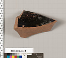Terracotta fragment of a neck-amphora (jar), Terracotta, Greek, Attic