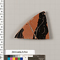 Terracotta fragment of a column-krater (bowl for mixing wine and water), Terracotta, Greek, Attic
