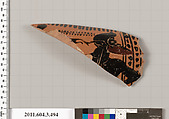 Terracotta fragment of a column-krater (bowl for mixing wine and water), Terracotta, Greek, Attic