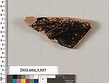 Terracotta fragment of a column-krater (bowl for mixing wine and water), Terracotta, Greek, Attic