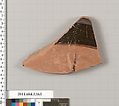 Terracotta fragment of a column-krater (bowl for mixing wine and water), Terracotta, Greek, Attic