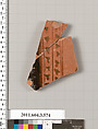 Terracotta fragment of a column-krater (bowl for mixing wine and water), Terracotta, Greek, Attic