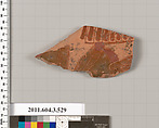 Terracotta fragment of a column-krater (bowl for mixing wine and water), Terracotta, Greek, Attic